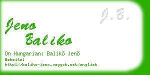 jeno baliko business card
